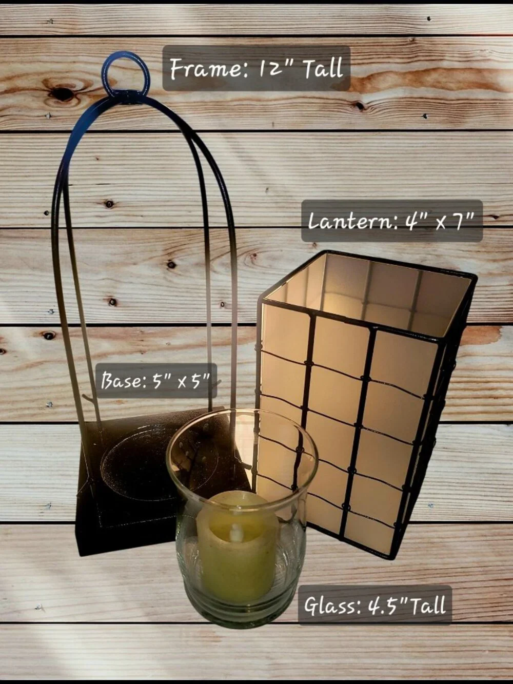 Vintage CRATE & BARREL - (2) Decorative Black Tabletop / Hanging Candle Lanterns